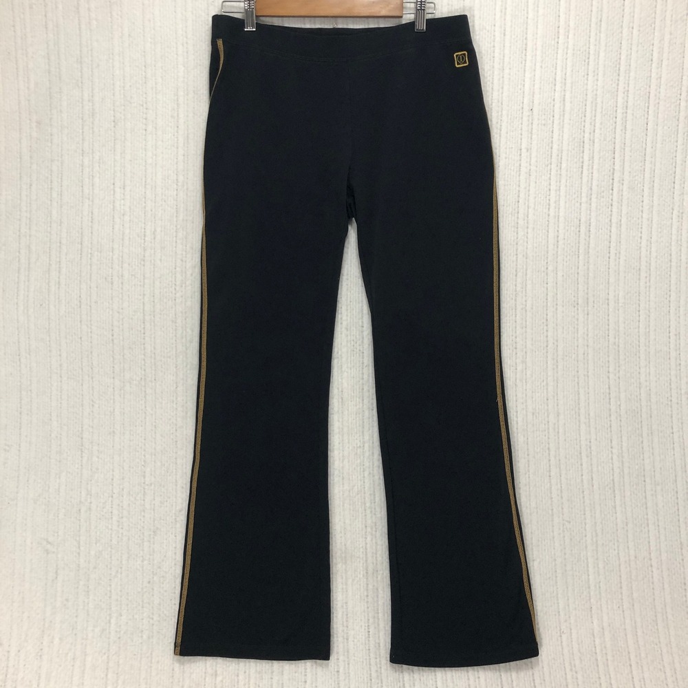 Izod Movement Womens Black Gold Stripe Bootcut Yoga Pants Size Medium